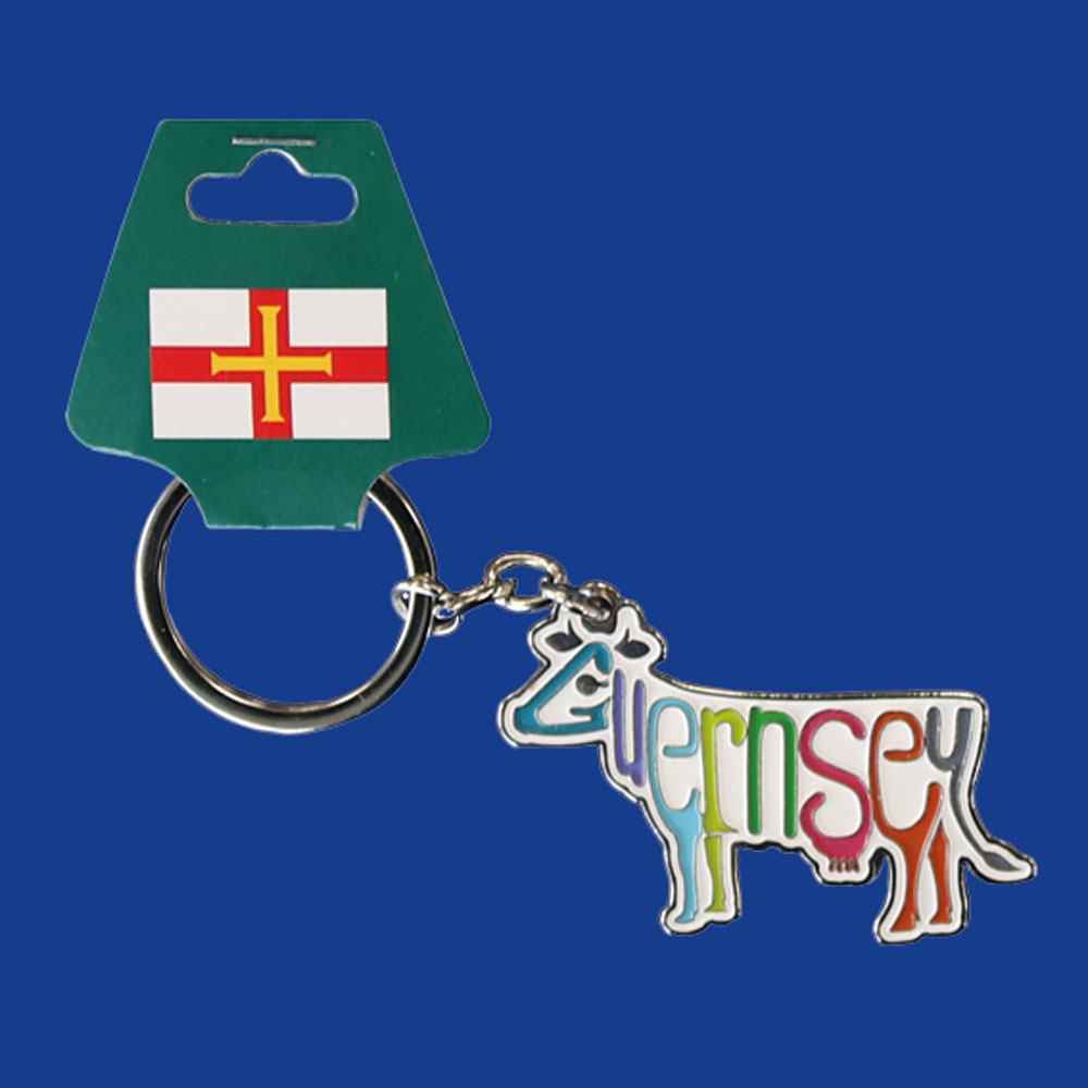 Guernsey Cow Word Keyring